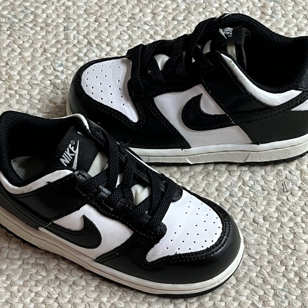 NIKE Dunk Panda Black White Toddler Boy Size 8C Child Sneakers Shoes CW1589-100